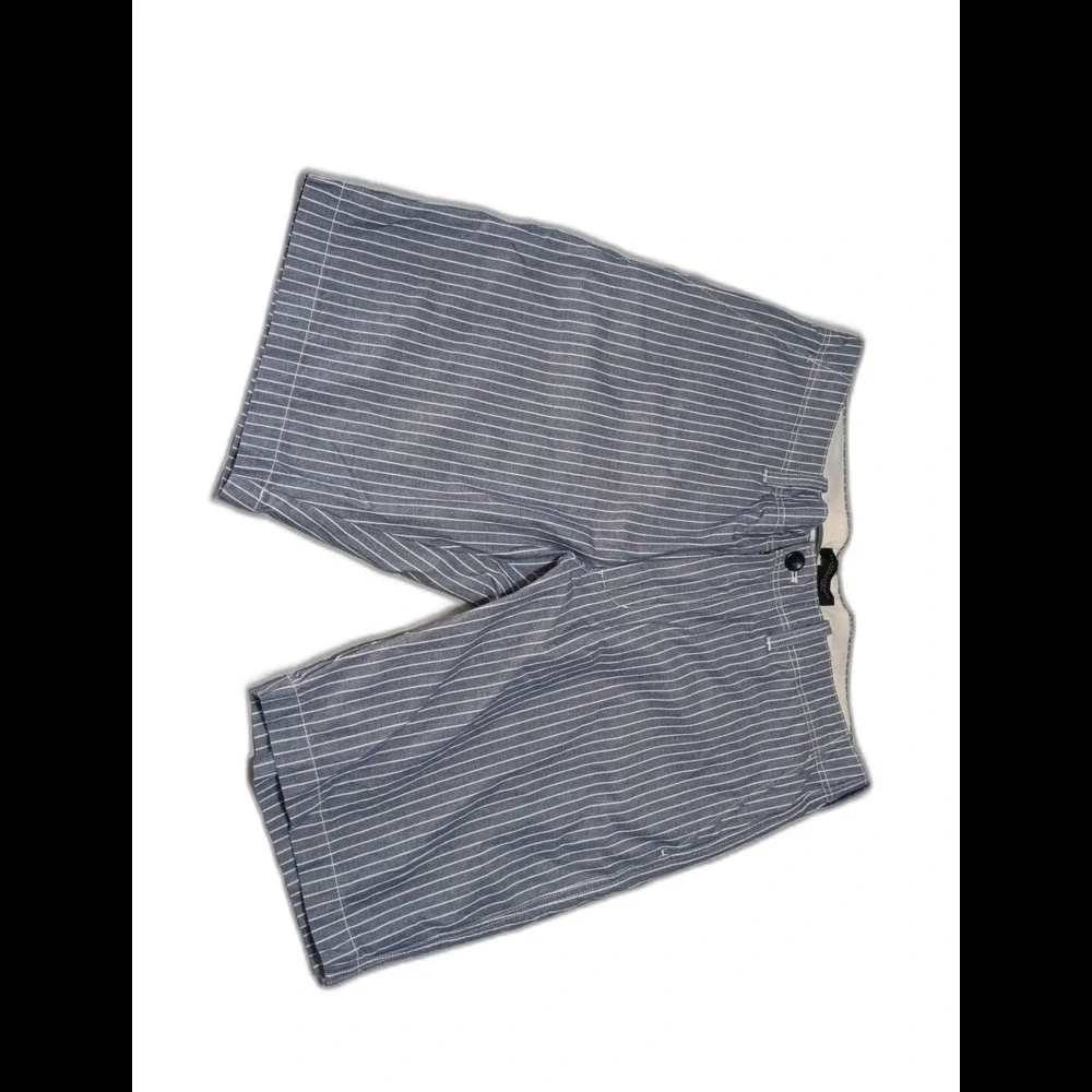 Banana Republic Vintage Straight Pin Striped Comet Blue Shorts Size 34
